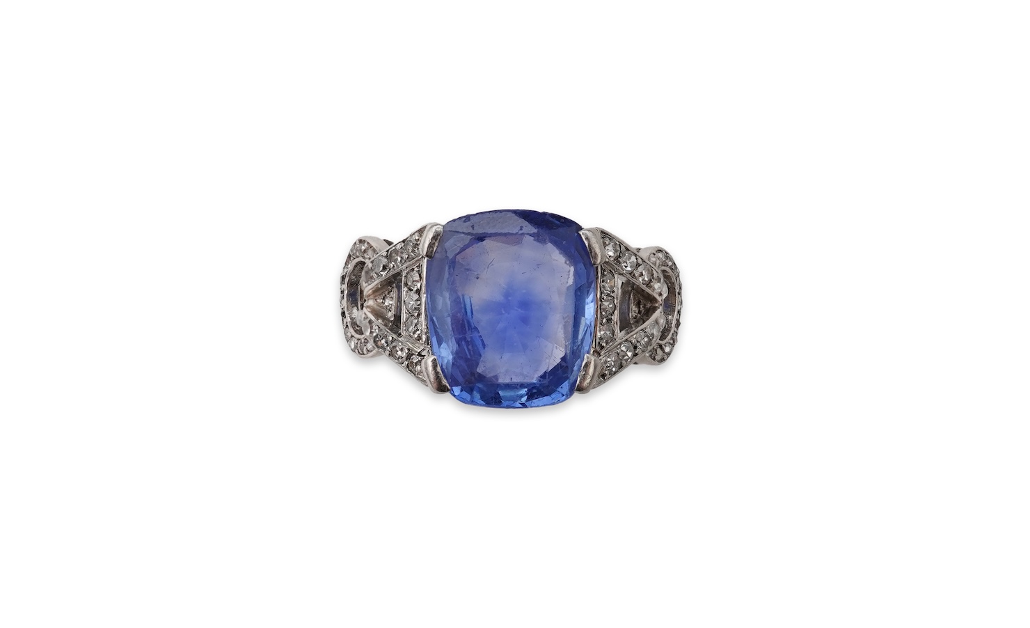 A sapphire and diamond ring, 1930s